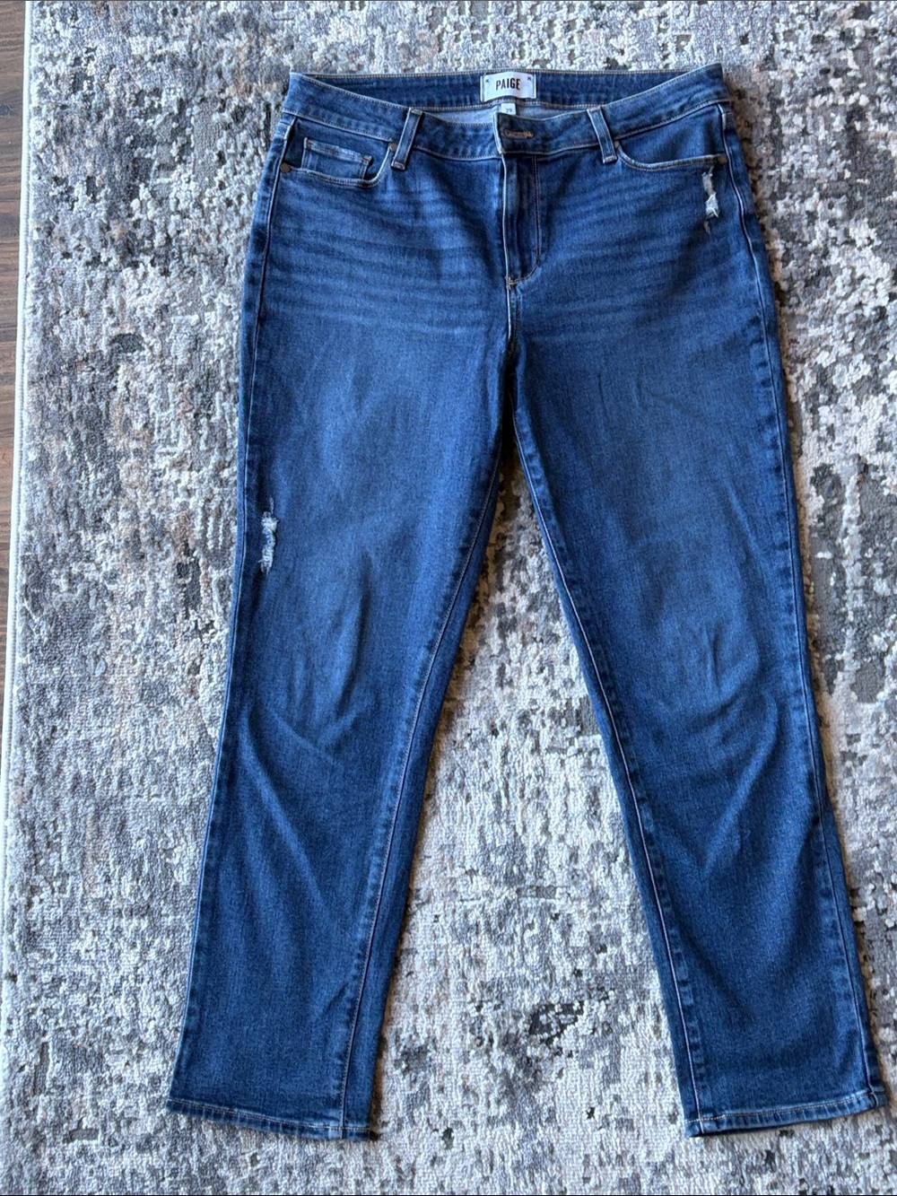 PAIGE Straight-Leg Jeans in Deep Blue Wash